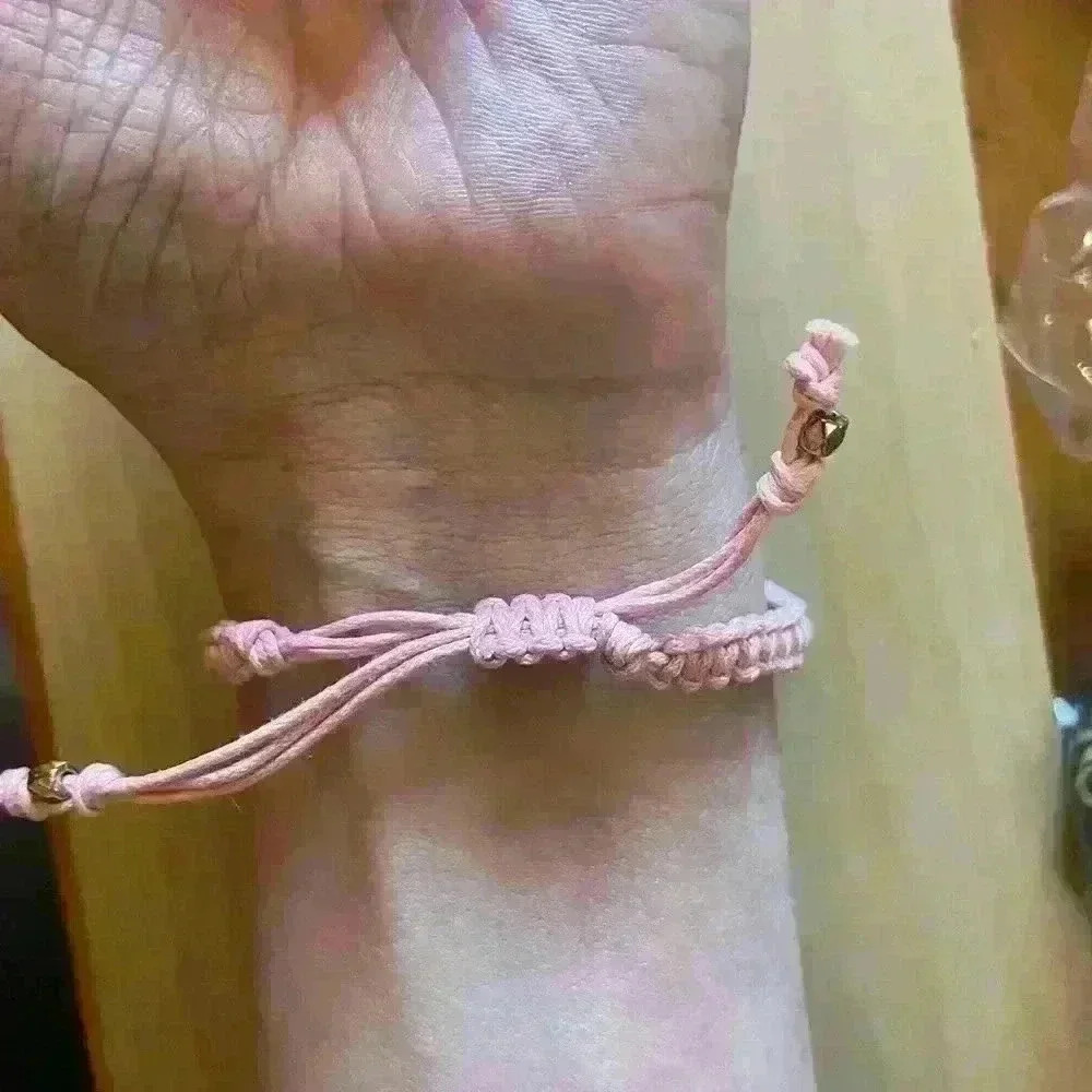diamond strand on pink ties bracelet - Picture 7 of 9